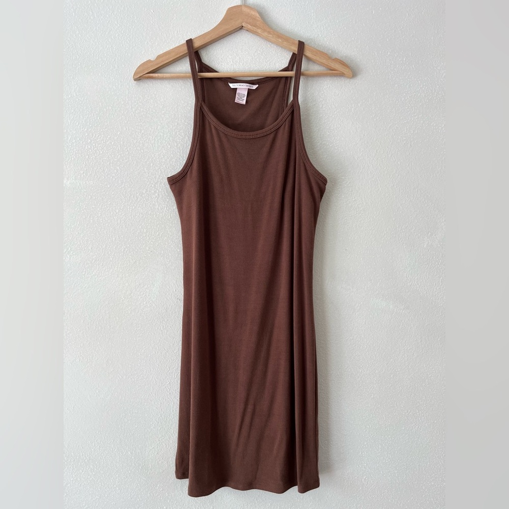 Victoria’s Secret Luxe Ribbed Modal Mini Slip Dress Mousse